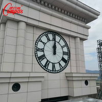 Horloge de Tour d'Église à Quatre Faces en Acier Inoxydable avec Synchronisation Électronique par Satellite, Éclairage et Carillon de Toit
