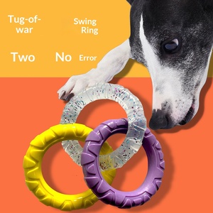 Jouet interactif pour chien à deux tons, anneau de traction durable en caoutchouc TPR, anneau à mâcher pour chien, jouet d'entraînement pour tirer la corde pour chiens de taille moyenne à grande - Product Image 1