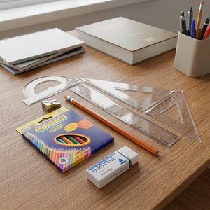 Kit de papeterie scolaire personnalisé en gros avec règle, gomme, taille-crayon et crayons de couleur – Fournitures de rentrée scolaire OEM ODM - Product Image 3