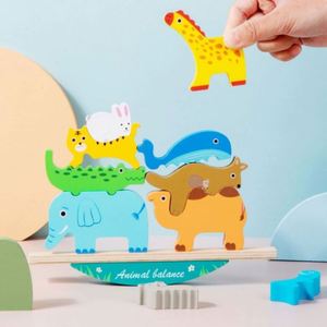 Children Friendly Boy Girl Balance Competition Game Kids Birthday <b>Gifts</b> Toddler Animal Stacking Block - Product Image 3