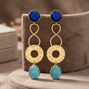 Nouvelle Arrivée Boucles d'Oreilles Pendantes en Quartz Hydro Gemstone Plaqué Or Argentées Style Ethnique pour Mariage et Fiançailles - Product Image 3