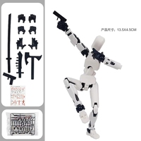 Figur Aksi Robot Multi Joint Lucky 13, Blok Bangunan, Gaya Kartun, Bahan PLA, Mainan Cetak 3D untuk Hiburan