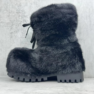 Botas de Nieve de Diseño <span class=keywords><strong>para</strong></span> Hombre y Mujer, con Pelaje de Alaska Negro, de Alta Calidad, 2026 - Product Image 3