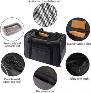 Free Sample <b>Cat</b> Carrier Pet Travel Carrier Bag Airline Approved Folding <b>Fabric</b> Pet Carrier for Small Dogs Puppies Medium <b>Cats</b> - Product Image 3
