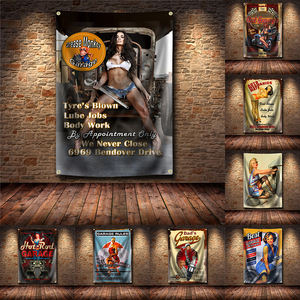 Mon garage, mes règles, sexy lady, bannière rétro, drapeau, affiche, décoration murale, publicité, 3x5 pieds, enseigne vintage, man cave, pub, club - Product Image 2