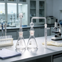 Appareil de laboratoire en verre pour test de l'arsenic selon la méthode Gutzeit, méthode au sel d'argent, ensemble complet pour la détermination de l'arsenic, 100 mL 150 ml