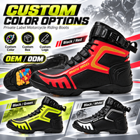 Bottes de moto personnalisées OEM/ODM avec logo, chaussures de motard montantes pour la ville, pointures EU 37-48, marque privée OEM