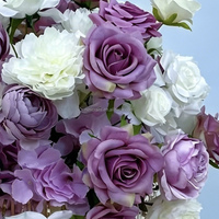 Boule de fleurs artificielle NINI Factory en soie violette et blanche, centre de table de mariage, arrangement floral pour la décoration de banquets et de fêtes