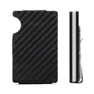 Carbon Fiber Metal <b>Card</b> <b>Holder</b> <b>Wallet</b> 3 In RFID Anti Theft Money Clip Everyday Use - Product Image 5