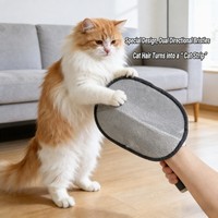 Gant électrostatique anti-poils pour animaux, brosse dépoussiérante, tampon de toilettage pour le nettoyage quotidien des poils de chat et de chien à la maison