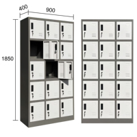Casier de vestiaire métallique à 15 portes pour personnel, casiers en acier verrouillables avec clé, armoire de rangement pour vêtements