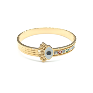Bracelet tendance en acier inoxydable 316L plaqué or PVD, design œil porte-bonheur, bijoux pour femmes - Product Image 2