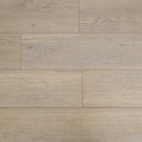 Plancher en bois stratifié HDF de couleur claire en gros, 8 mm, couche d'usure AC3, surface lisse, rainure en V, installation par clic