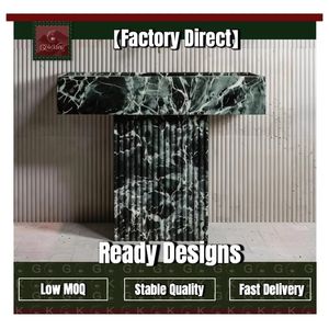 <span class=keywords><strong>อ่าง</strong></span>ล้างหน้าหินอ่อนสีเขียว GOLDKING Premium Verde Alpi ดีไซน์ฐานลายร่อง สำหรับโรงแรม อพาร์ทเมนต์ และวิลล่า - Product Image 1