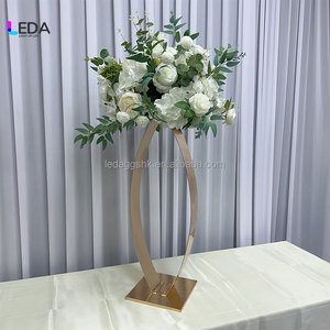 LEDAGG Luxury Gold Metal Flower <b>Stand</b> Wedding Centerpiece Tall <b>Vase</b> Decorative Table Arrangement - Product Image 4