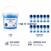 Perles de parfum écologiques format commercial, seau de 2,3 kg, 4 mm, forme lentille, parfum frais, pour lessive, logo personnalisé, formule OEM