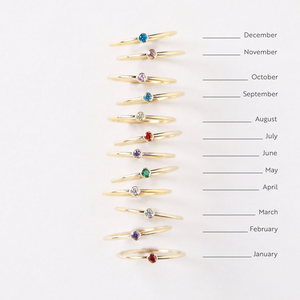 Horóscopo de circón colorido minimalista personalizado chapado en oro 12 <span class=keywords><strong>meses</strong></span> diciembre 925 anillos de piedra natal de plata esterlina - Product Image 1