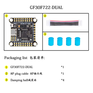Controlador de Vuelo Dual JHEMCU GF30F722 con BEC y Giroscopio para Dron RC 3-6S 30.5x30.5mm Metálico - Product Image 6