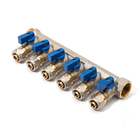 51066 laiton collecteur distribution de fluide plomberie collecteur flux raccords de plomberie hydraulique vanne d'eau couplage multiport