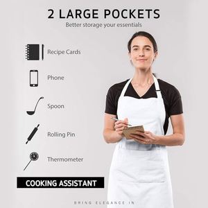 Wholesale Adjustable Black Bib <b>Apron</b> with Pockets Cooking <b>Kitchen</b> <b>Aprons</b> for Restaurant - Product Image 4