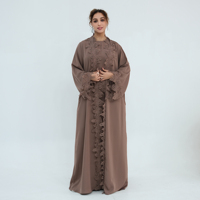 Nouvelle Abaya d'été 2026 avec dentelle florale Nida, vêtement islamique, robe musulmane pour femme, Abaya de Dubaï et robe intérieure, ensemble 2 pièces