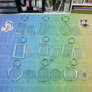 Cadeau d'artisanat clair support de cadre Photo porte-clés en plastique <span class=keywords><strong>Double</strong></span> face blanc Transparent acrylique porte-clés - Product Image 1
