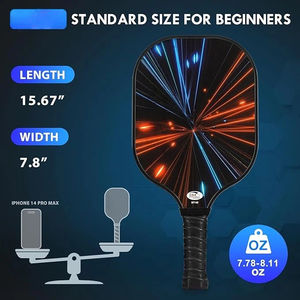 Set Raket Pickleball Permukaan Fiberglass yang Disetujui USAPA untuk Pria Wanita Anak-anak Tingkat Pemula 222g 2 Hitam - Product Image 3