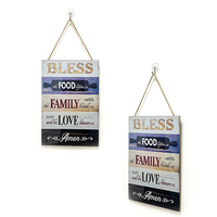 Plaque de cadre en bois de bénédiction pour la famille à la maison, panneaux muraux à suspendre, cadeau de réchauffement de la maison, impression UV, citation inspirante