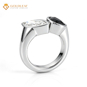 Goldleaf <b>925</b> <b>Silver</b> 3 Carat D VVS1 Marquise Pear Shape Moissanite Combination Fashion <b>Ring</b>, for Gifting, Memorial, Daily Wear - Product Image 2