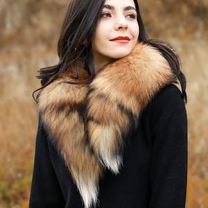 Mode hiver blanc fourrure <span class=keywords><strong>étole</strong></span> luxueux fourrure châle renard peau écharpes avec queues pour femmes renard cheveux <span class=keywords><strong>étole</strong></span> - Product Image 3