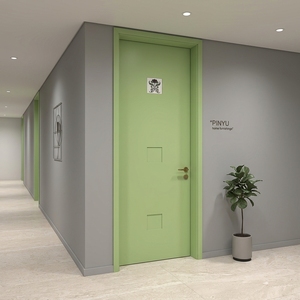 Pastellgrüner Schwingtür-Kleiderschrank aus Massivholz im minimalistischen Stil für Schlafzimmer, Boutique und Inneneinrichtung – Türmontage - Product Image 6