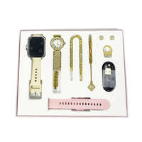 Montre connectée A58 Plus pour femme, or, combinaison unique, avec collier et bague en or, double bracelet, montre connectée pour femme