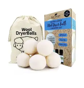 Top Seller 2023 Pack Of 6 Or 4 Or 3 Pure Organic 100% New Zealand XL 7 Cm 7.5 Cm XXL 8 Cm 9 Cm 10 Cm Wool Dryer Balls