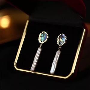 21939DIY S925 <b>Silver</b> <b>Pearl</b> <b>Earrings</b> Fashionable DIY Concealer Ear Nail 9-11mm 9-11mm <b>Pearl</b> Gadget Hollow Support 9-11mm <b>Pearl</b> - Product Image 2