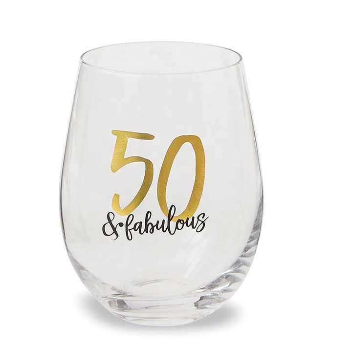 Stemless Glass Wine Glass With Logo Customized