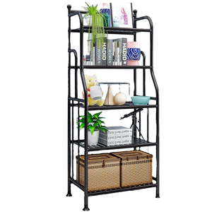 Support à plantes métallique à 5 niveaux, étagère de rangement pour pots de fleurs en fer, présentoir intérieur/extérieur, organisateur de chaussures multi-niveaux, non pliable - Product Image 1