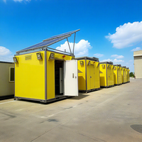Atelier préfabriqué résistant aux intempéries à énergie solaire de conception industrielle, cabine extérieure, stockage, équipement en panneaux sandwich