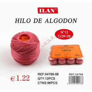 ด้ายฝ้ายอิลัน เอ็น12 สี 08 ด้ายเย็บผ้า แพ็ค 12 ชิ้น - Product Image 3