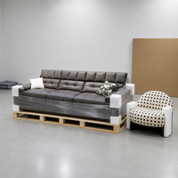 Ensemble de canapés sectionnels modernes en cuir véritable pour salon