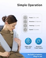Appareil de massage électrique Shiatsu pour le cou et les épaules avec lumière rouge chauffante, pétrissage, vibration, contrôle du temps, 4 touches
