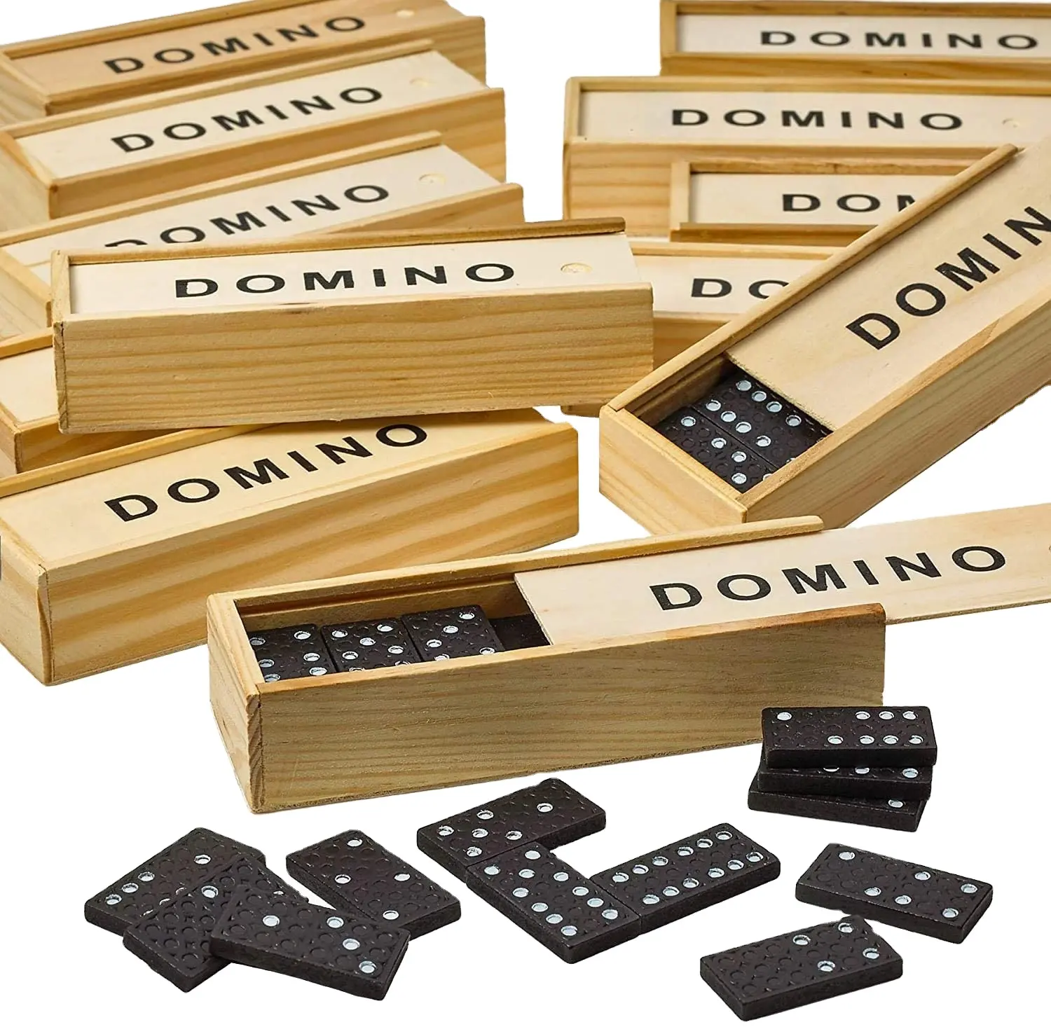โดมิโนชุด12แพ็คขนาดเล็กเกมกระดานคลาสสิกมินิไม้เด็กการเรียนรู้อื่นๆของเล่นเพื่อการศึกษา KD ของเล่นไม้