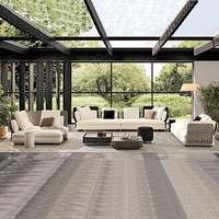 Meubles de patio d'angle de luxe au design moderne Ensemble sectionnel en aluminium pour balcon Ensemble de canapés de jardin en corde de rotin