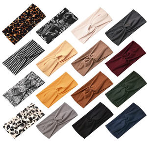 عصابة شعر نسائية مطاطية مرنة محبوكة بألوان مبهجة عصابات رأس مطاطية عريضة رياضية للنساء - Product Image 1