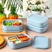 Nouveaux produits : Ensemble de boîtes à bento personnalisées pour enfants, cuillère et fourchette en acier inoxydable, boîte à lunch en silicone micro-ondable, récipient à eau