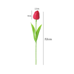 Tulipani Artificiali in PU Economici all'Ingrosso, Effetto Realistico, 32cm, Blu e Neri, per Decorazione Casa e Ufficio - Product Image 6
