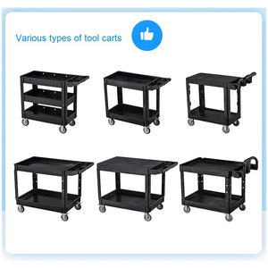 Chariot plat multifonctionnel à deux étages Chariot de rangement pour outils de réparation automobile Chariot de manutention pour entrepôt d'usine - Product Image 4