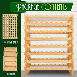 Tre Stackable Giá rượu 8-Tier sàn lớn freestanding <span class=keywords><strong>Modular</strong></span> lưu trữ hiển thị Kệ xây dựng cho nhà bếp - Product Image 3