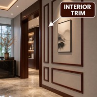 Moulures décoratives en bois massif, 4 profils, finition acajou, décoration murale, cadre de porte, taille personnalisée