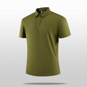 Camisa Polo Verde Militar para Hombre, Manga Corta, Tejido de Poliéster, Ropa de Trabajo de Verano - Product Image 1