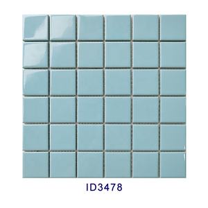 Grace toptan fiyat 48x48 süper beyaz mat seramik mozaik pürüzsüz kare mavi pembe yuvarlak köşe havuz duvar dekor yer karoları - Product Image 4